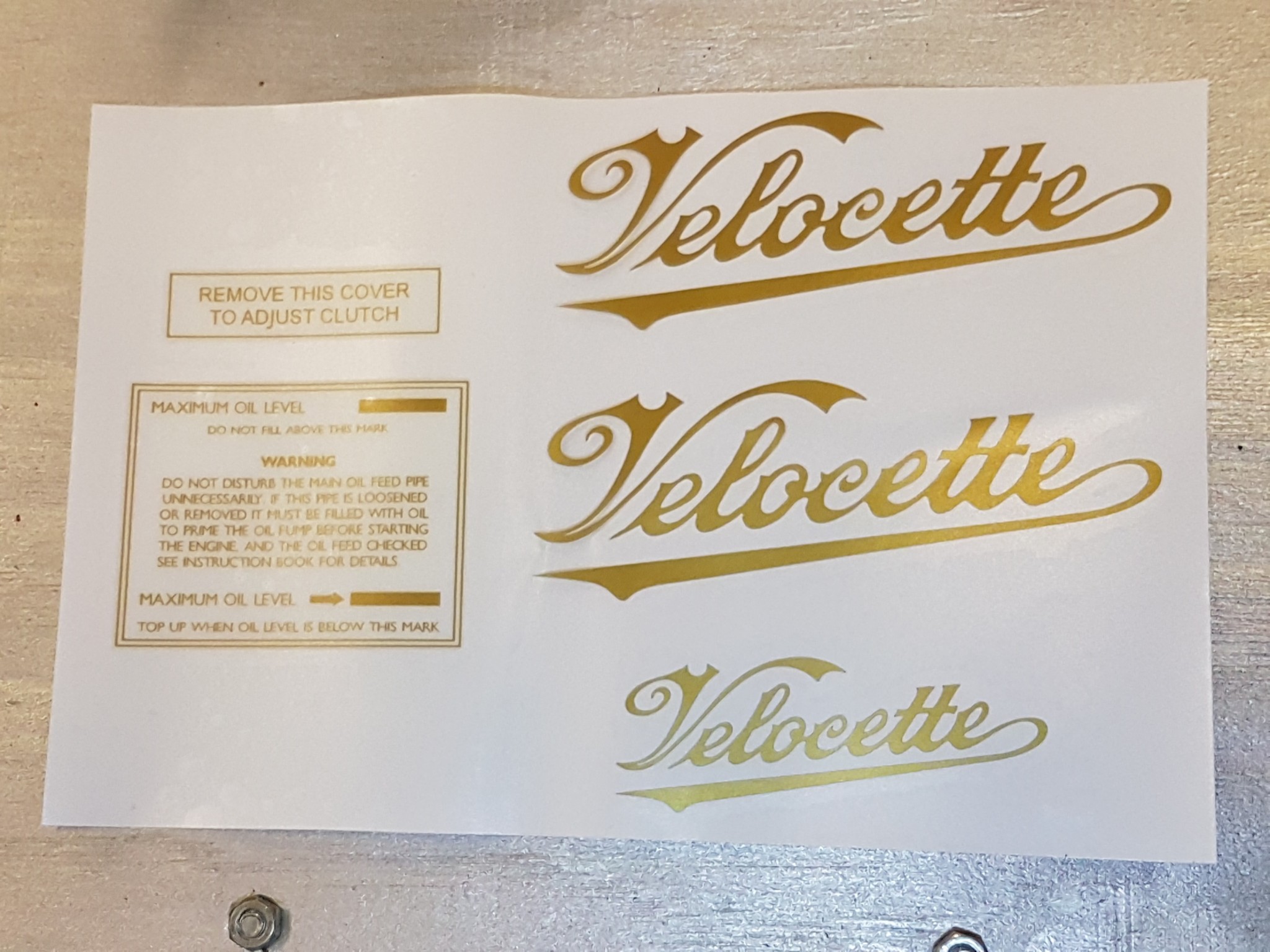 Swing arm Velocette decal set